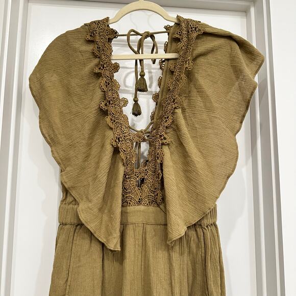 Free People Bali Rolling Dunes Jumpsuit in Green Size Medium - Picture 5 of 9
